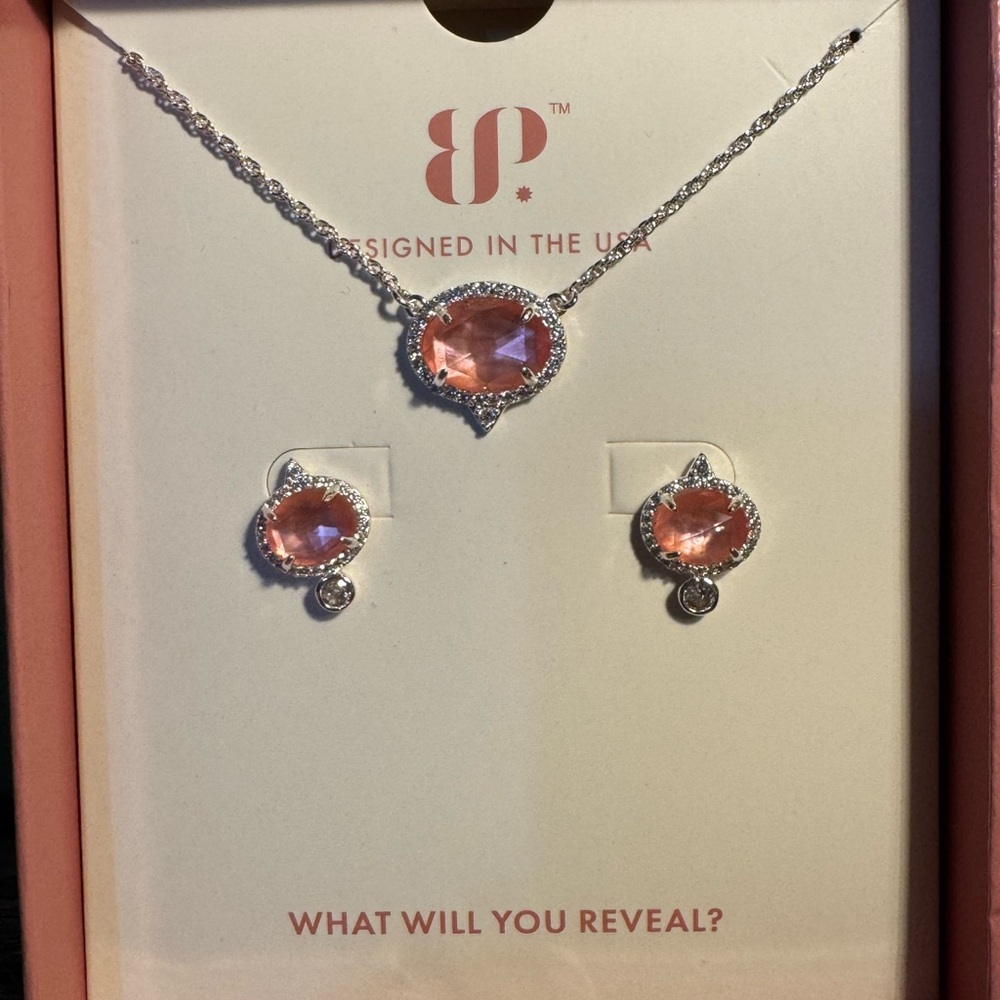 Elegant Pink Stone Jewelry Set by BP